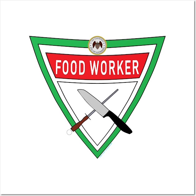 The Food Worker Essentials Shield Wall Art by J. Rufus T-Shirtery